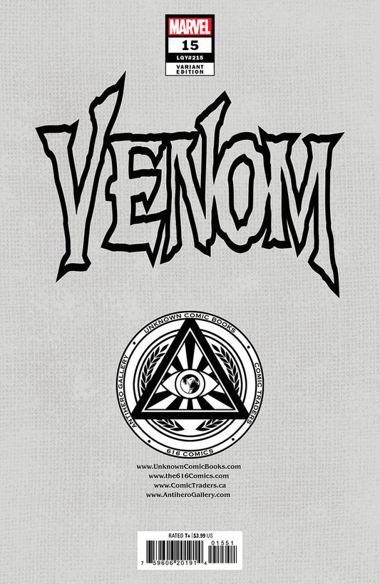 Venom #15 [Dwb] Unknown Comics Marco Mastrazzo Exclusive Virgin Var (01/18/2023) - MEGA POP COMICS 