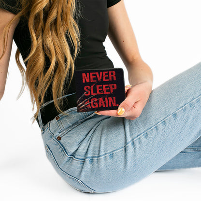 Bi-Fold Wallet - Freddy's Hand NEVER SLEEP AGAIN + A NIGHTMARE ON ELM STREET Black Red - MEGA POP COMICS 