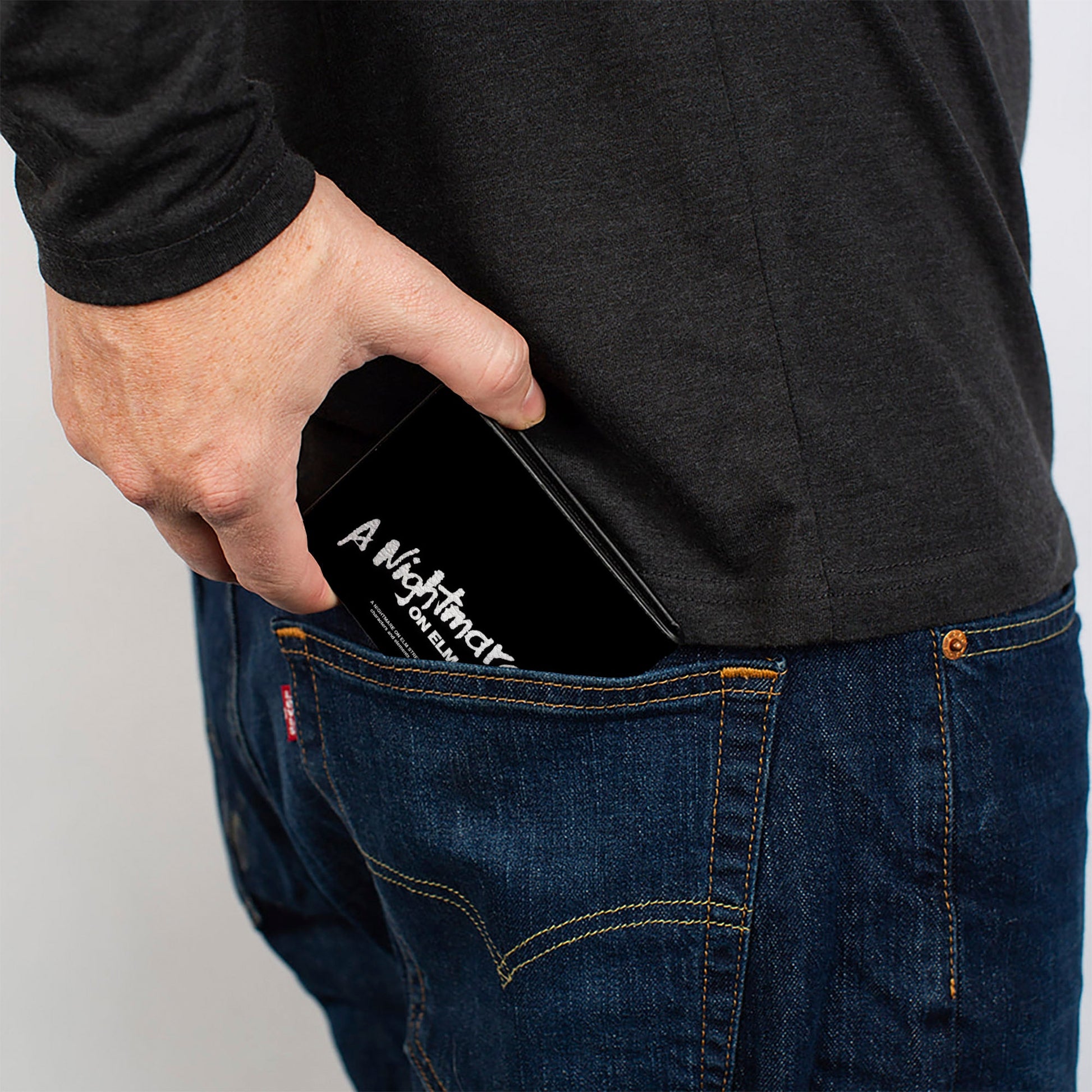 Bi-Fold Wallet - A Nightmare on Elm Street Freddy's Hand Scratching + Logo Black White Green Reds - MEGA POP COMICS 