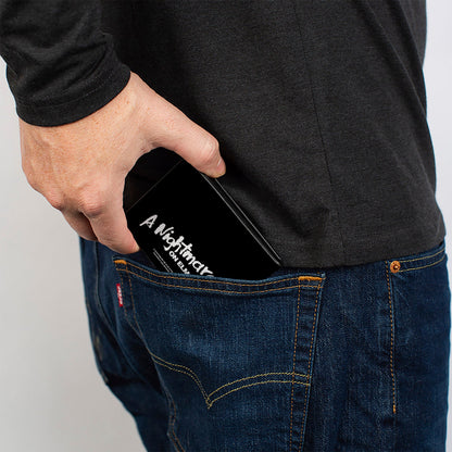 Bi-Fold Wallet - A Nightmare on Elm Street Freddy's Hand Scratching + Logo Black White Green Reds - MEGA POP COMICS 