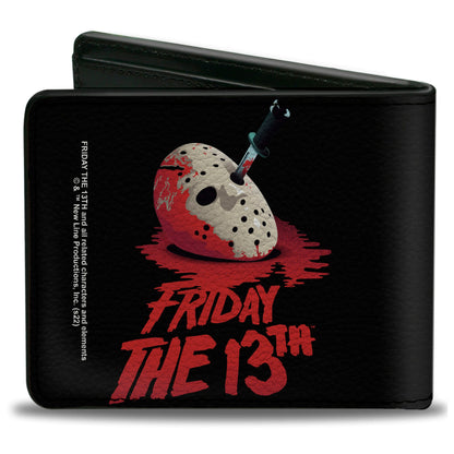 Bi-Fold Wallet - FRIDAY THE 13TH Vintage Jason Mask Poster Black Red - MEGA POP COMICS 