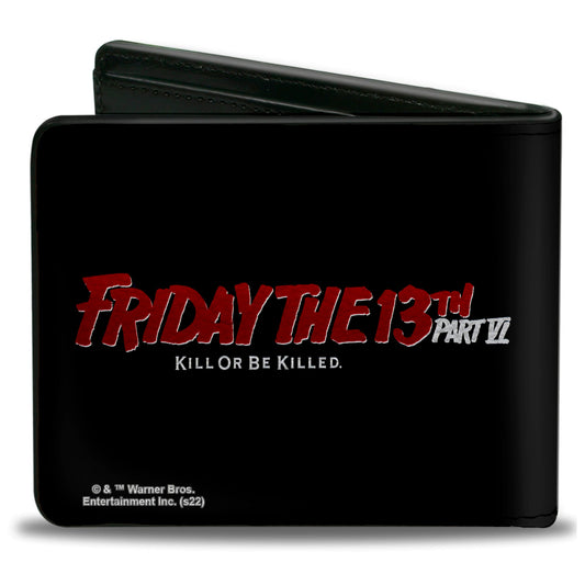 Bi-Fold Wallet - Friday the 13th PART VI KILL OR BE KILLED Movie Poster and Title Logo - MEGA POP COMICS 