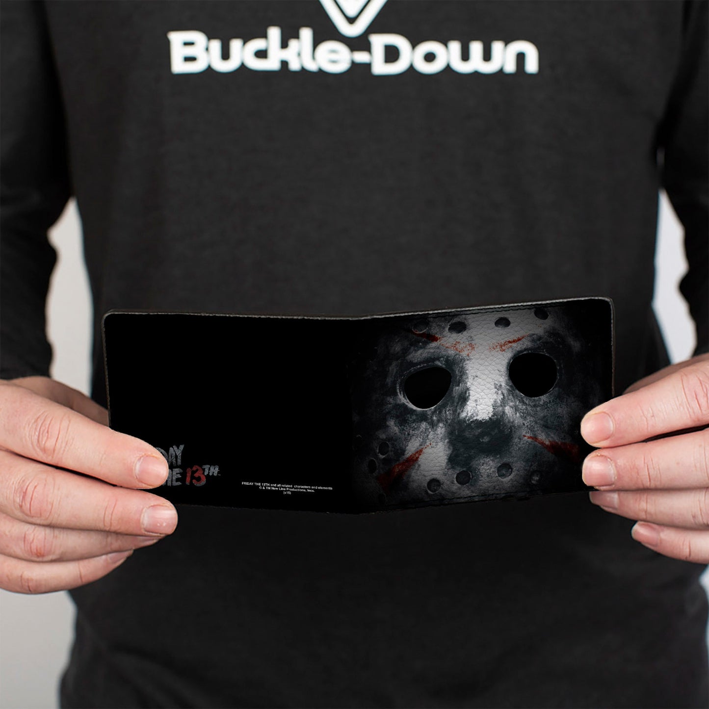 Bi-Fold Wallet - Jason Mask3 CLOSE-UP + FRIDAY THE 13th Black Grays Red - MEGA POP COMICS 