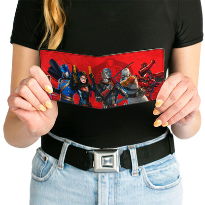 Bi-Fold Wallet - GI Joe COBRA Agents Group Pose and Logo Reds - MEGA POP COMICS 