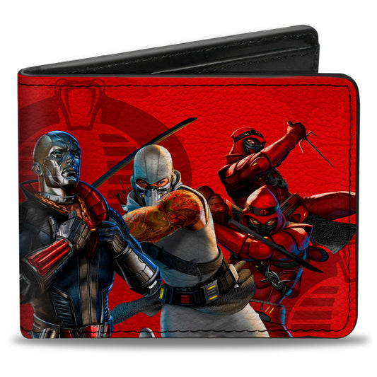 Bi-Fold Wallet - GI Joe COBRA Agents Group Pose and Logo Reds - MEGA POP COMICS 