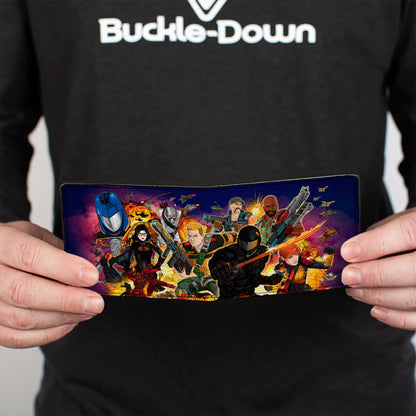 Bi-Fold Wallet - GI Joe Universe Agents Explosion Group Pose Blue - MEGA POP COMICS 