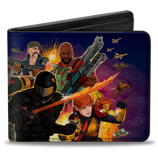 Bi-Fold Wallet - GI Joe Universe Agents Explosion Group Pose Blue - MEGA POP COMICS 