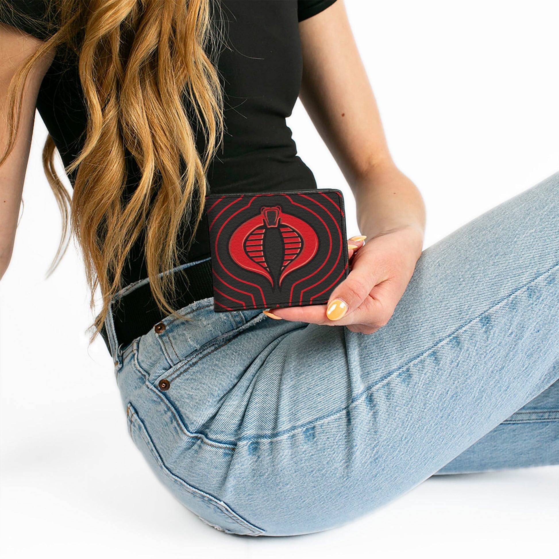 Bi-Fold Wallet - GI Joe COBRA Ripple Logo Black/Red - MEGA POP COMICS 