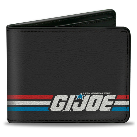 Bi-Fold Wallet - GI JOE Title Logo Stripe Black/Red/White/Blue - MEGA POP COMICS 