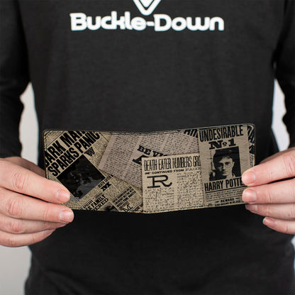 Bi-Fold Wallet - Harry Potter Headlines UNDESIRABLE NO 1 White Black - MEGA POP COMICS 