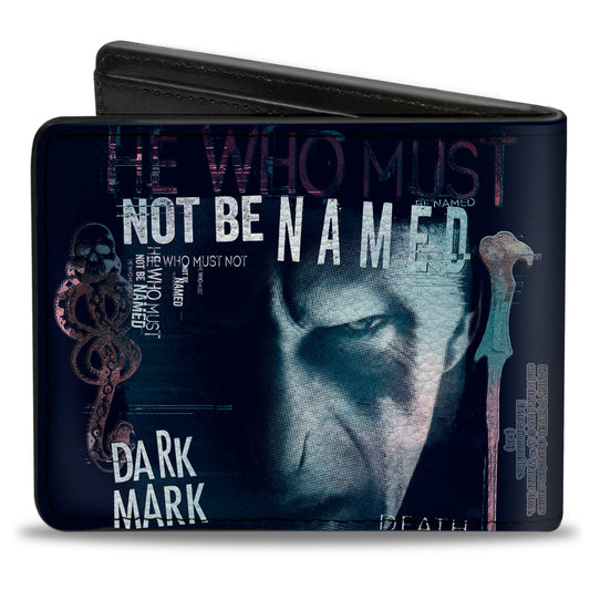 Bi-Fold Wallet - Harry Potter Lord Voldemort Face HE WHO MUST NOT BE NAMED Collage - MEGA POP COMICS 