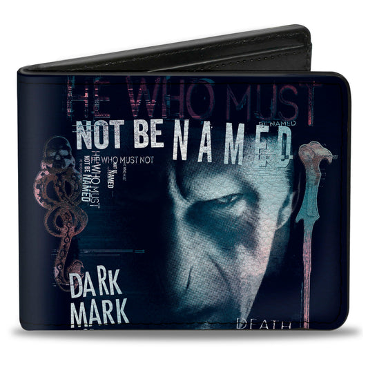 Bi-Fold Wallet - Harry Potter Lord Voldemort Face HE WHO MUST NOT BE NAMED Collage - MEGA POP COMICS 