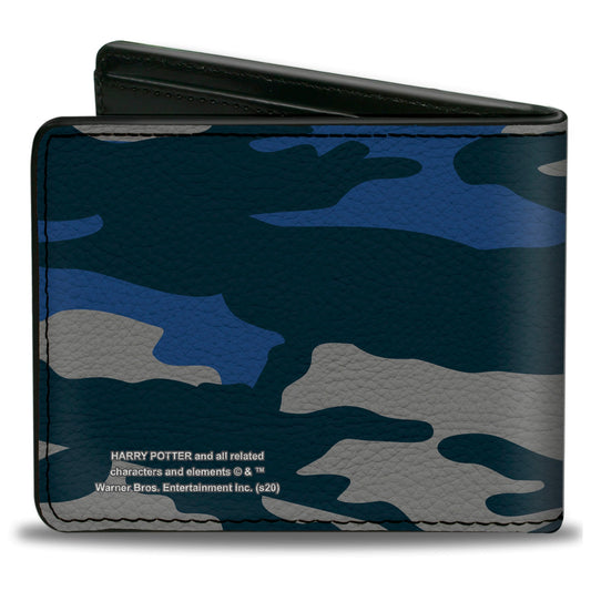 Bi-Fold Wallet - Harry Potter Ravenclaw Crest Camo Blues Grays - MEGA POP COMICS 