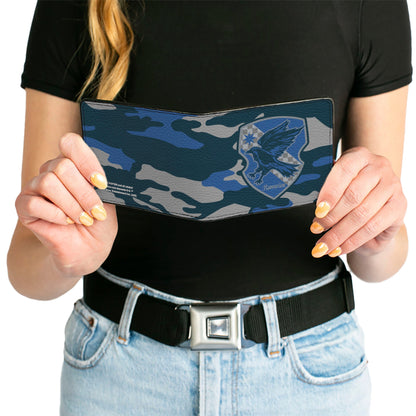 Bi-Fold Wallet - Harry Potter Ravenclaw Crest Camo Blues Grays - MEGA POP COMICS 
