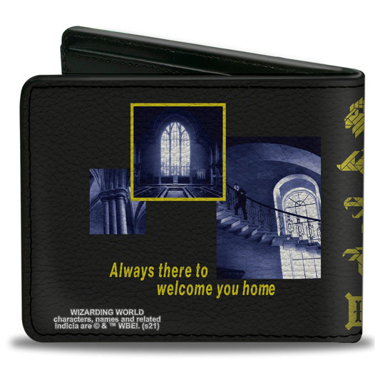 Bi-Fold Wallet - Harry Potter LIFE IS BETTER AT HOGWARTS Scenes Black Yellow Grays - MEGA POP COMICS 