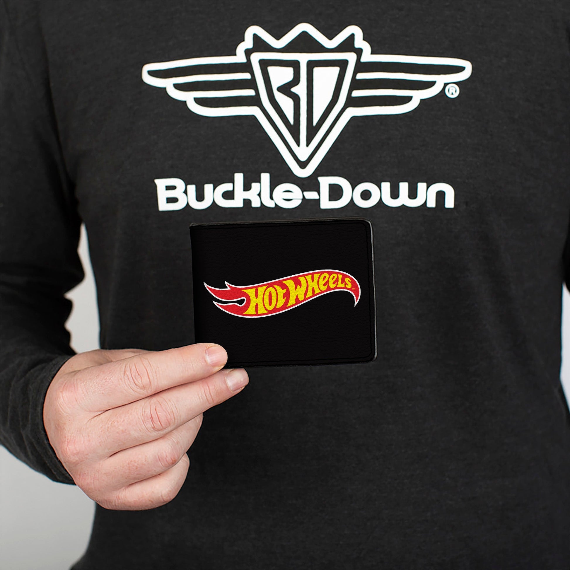 Bi-Fold Wallet - HOT WHEELS Fire Logo Black/Red/Yellow - MEGA POP COMICS 