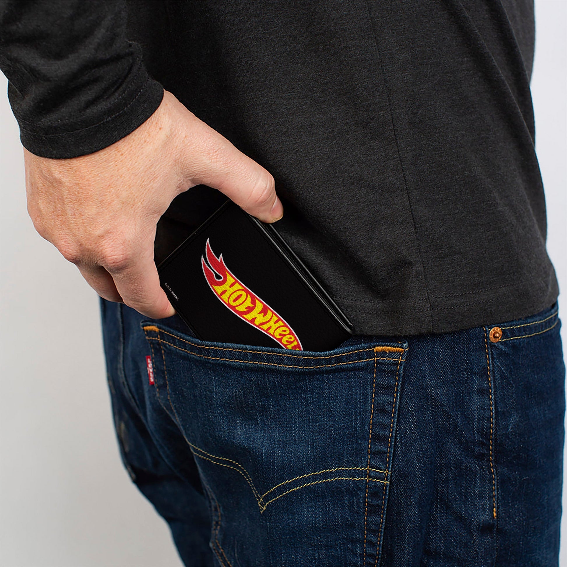 Bi-Fold Wallet - HOT WHEELS Fire Logo Black/Red/Yellow - MEGA POP COMICS 