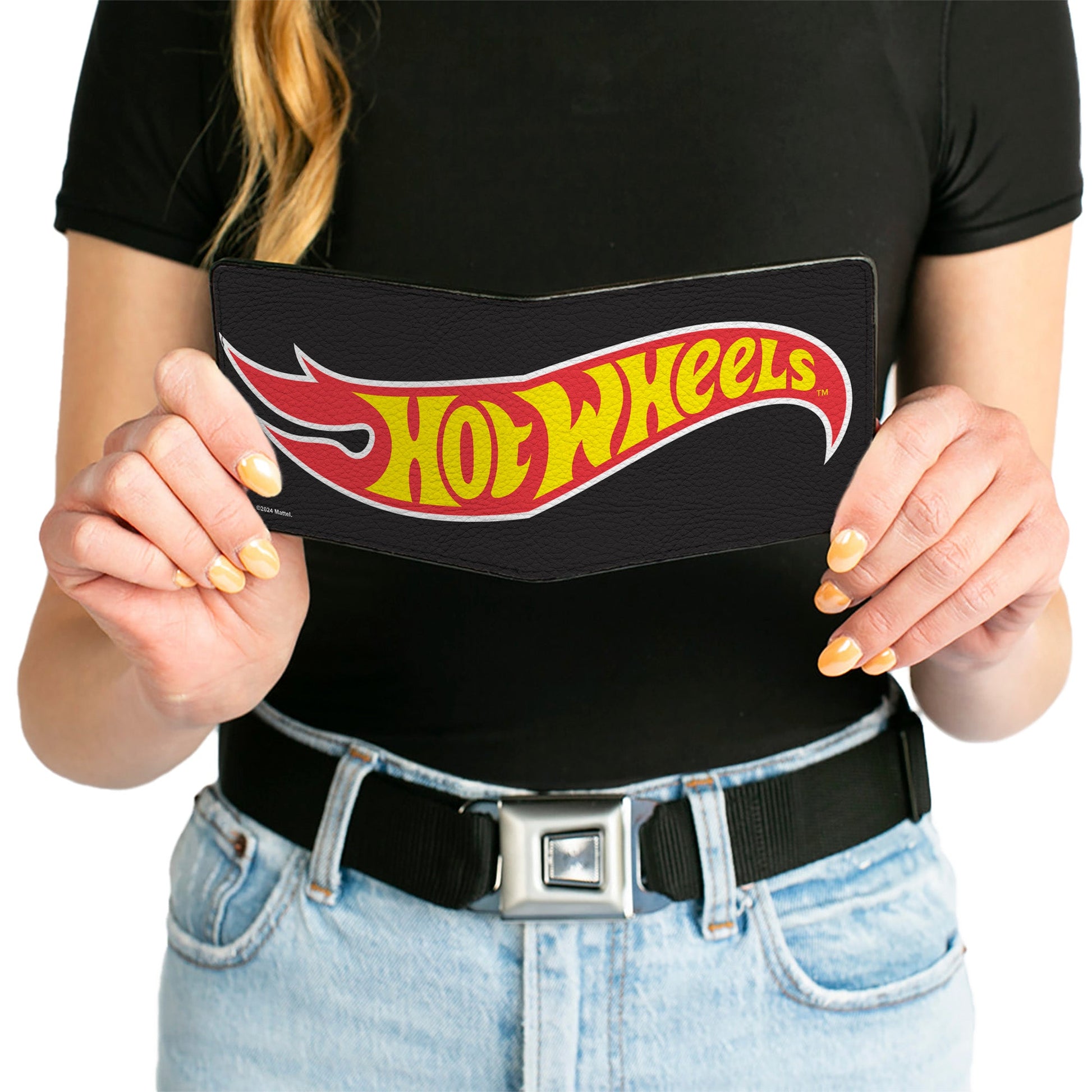 Bi-Fold Wallet - HOT WHEELS Classic Flame Logo Stretch Black/Red/Yellow - MEGA POP COMICS 