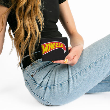 Bi-Fold Wallet - HOT WHEELS Classic Flame Logo Stretch Black/Red/Yellow - MEGA POP COMICS 