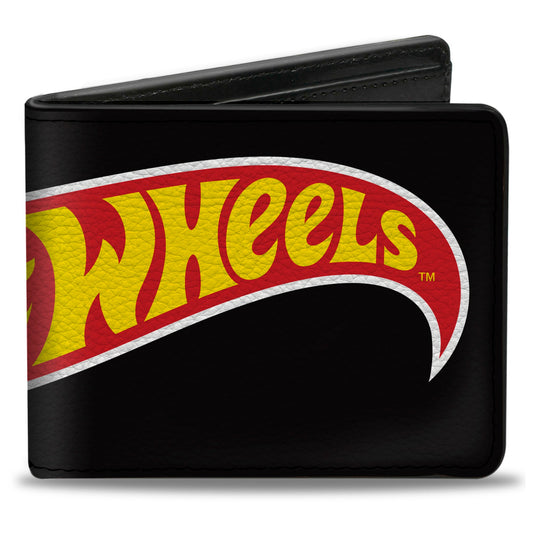 Bi-Fold Wallet - HOT WHEELS Classic Flame Logo Stretch Black/Red/Yellow - MEGA POP COMICS 