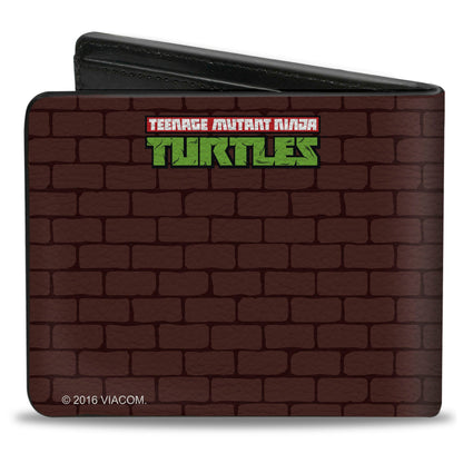 Bi-Fold Wallet - Rocksteady & Bebop Pose + TMNT Logo Bricks - MEGA POP COMICS 