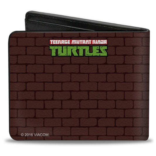 Bi-Fold Wallet - Rocksteady & Bebop Pose + TMNT Logo Bricks - MEGA POP COMICS 