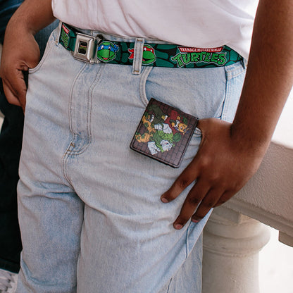 Bi-Fold Wallet - Rocksteady & Bebop Pose + TMNT Logo Bricks - MEGA POP COMICS 