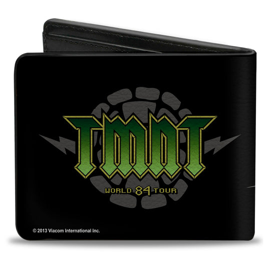Bi-Fold Wallet - Classic TMNT Group Pose + TMNT WORLD TOUR 84 Black Green - MEGA POP COMICS 