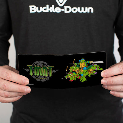 Bi-Fold Wallet - Classic TMNT Group Pose + TMNT WORLD TOUR 84 Black Green - MEGA POP COMICS 