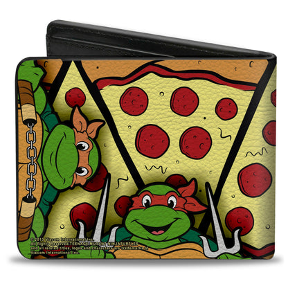 Bi-Fold Wallet - TMNT Classic Turtle Battle Poses Pizza - MEGA POP COMICS 