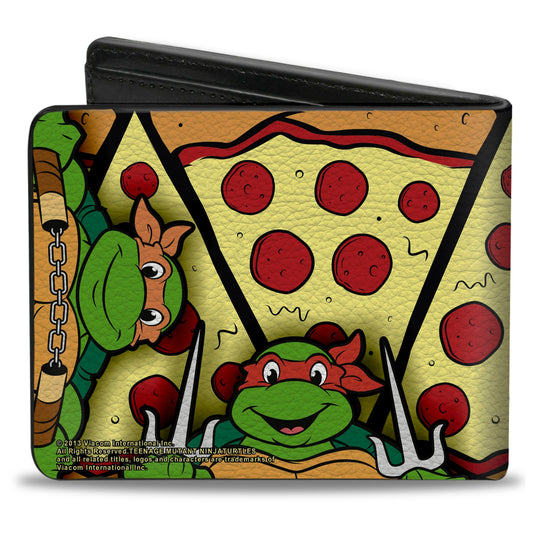 Bi-Fold Wallet - TMNT Classic Turtle Battle Poses Pizza - MEGA POP COMICS 