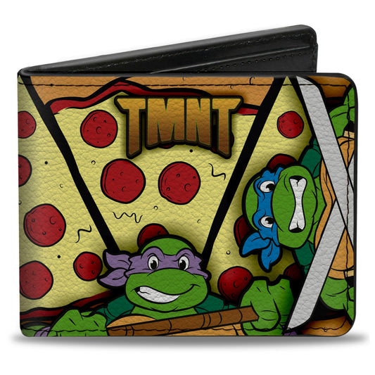Bi-Fold Wallet - TMNT Classic Turtle Battle Poses Pizza - MEGA POP COMICS 