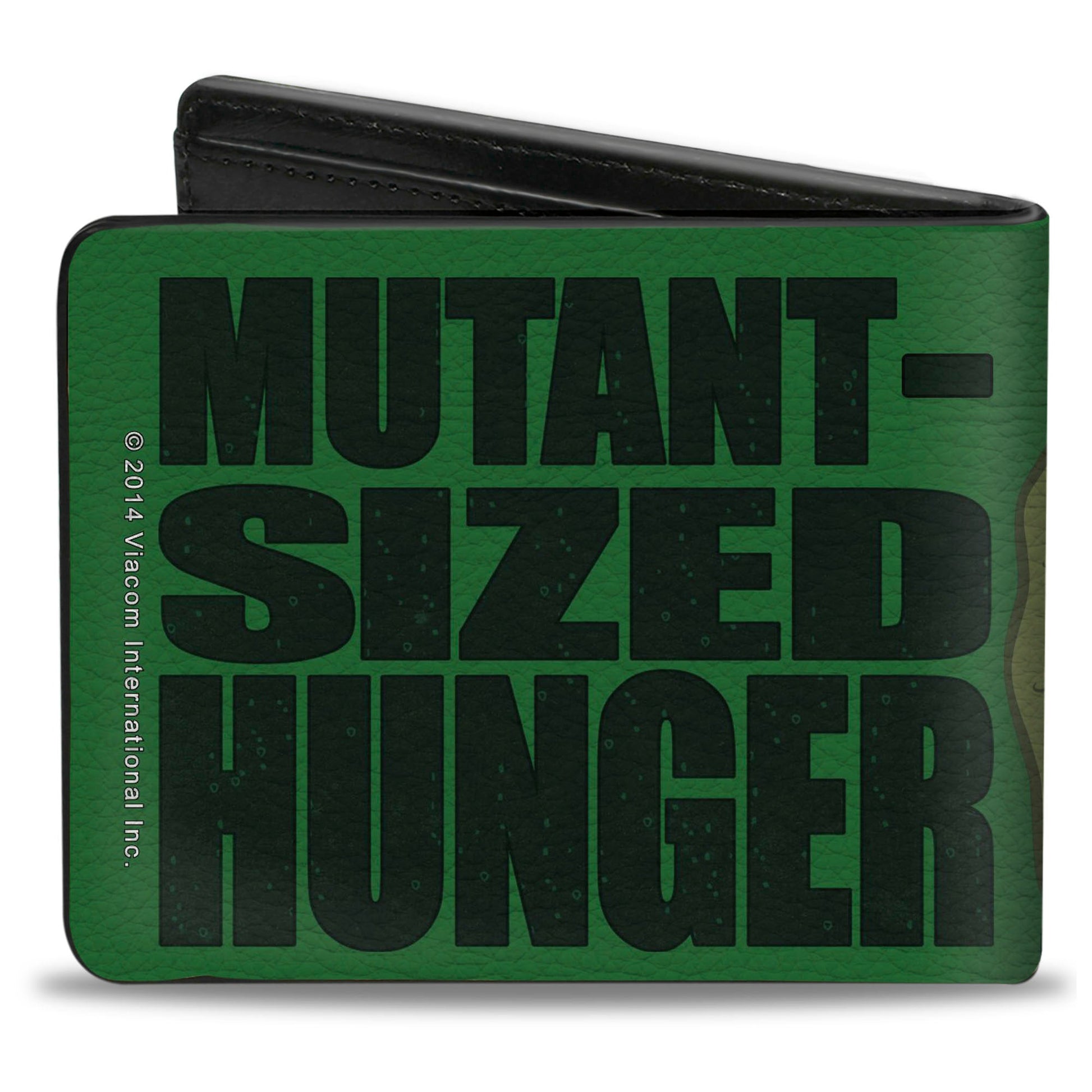 Bi-Fold Wallet - Classic TMNT Ninja Turtles Pizza Party + MUTANT SIZED HUNGER Green Black - MEGA POP COMICS 