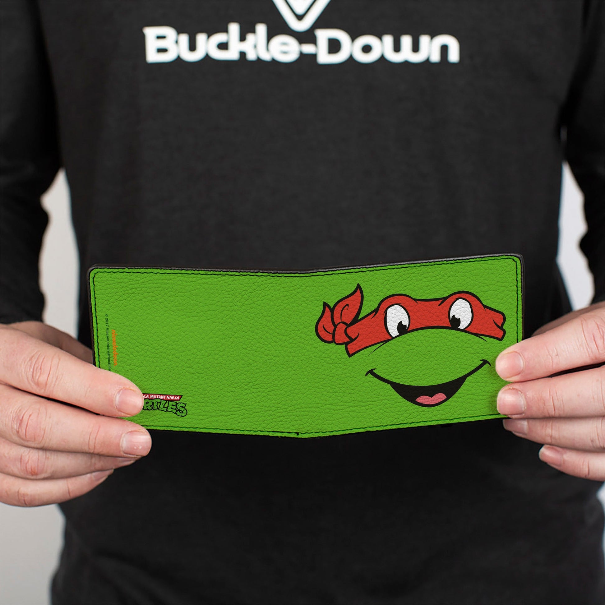 Bi-Fold Wallet - Classic TMNT Raphael Face CLOSE-UP Green Red - MEGA POP COMICS 
