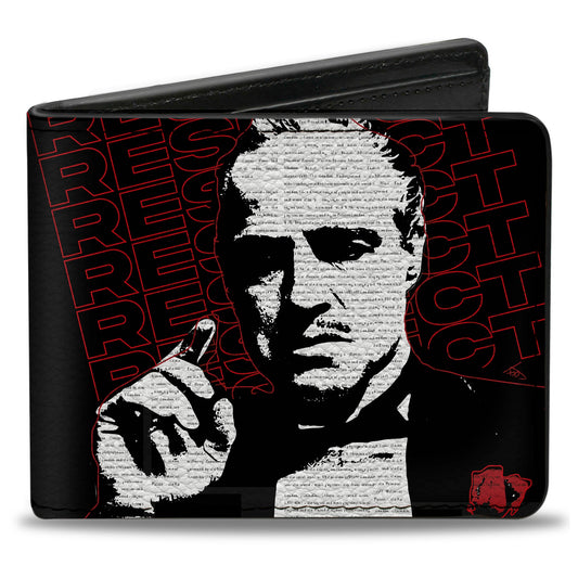 Bi-Fold Wallet - The Godfather Vito Corleone THE DON LOYALTY HONOR FAMILY Black/White/Red - MEGA POP COMICS 
