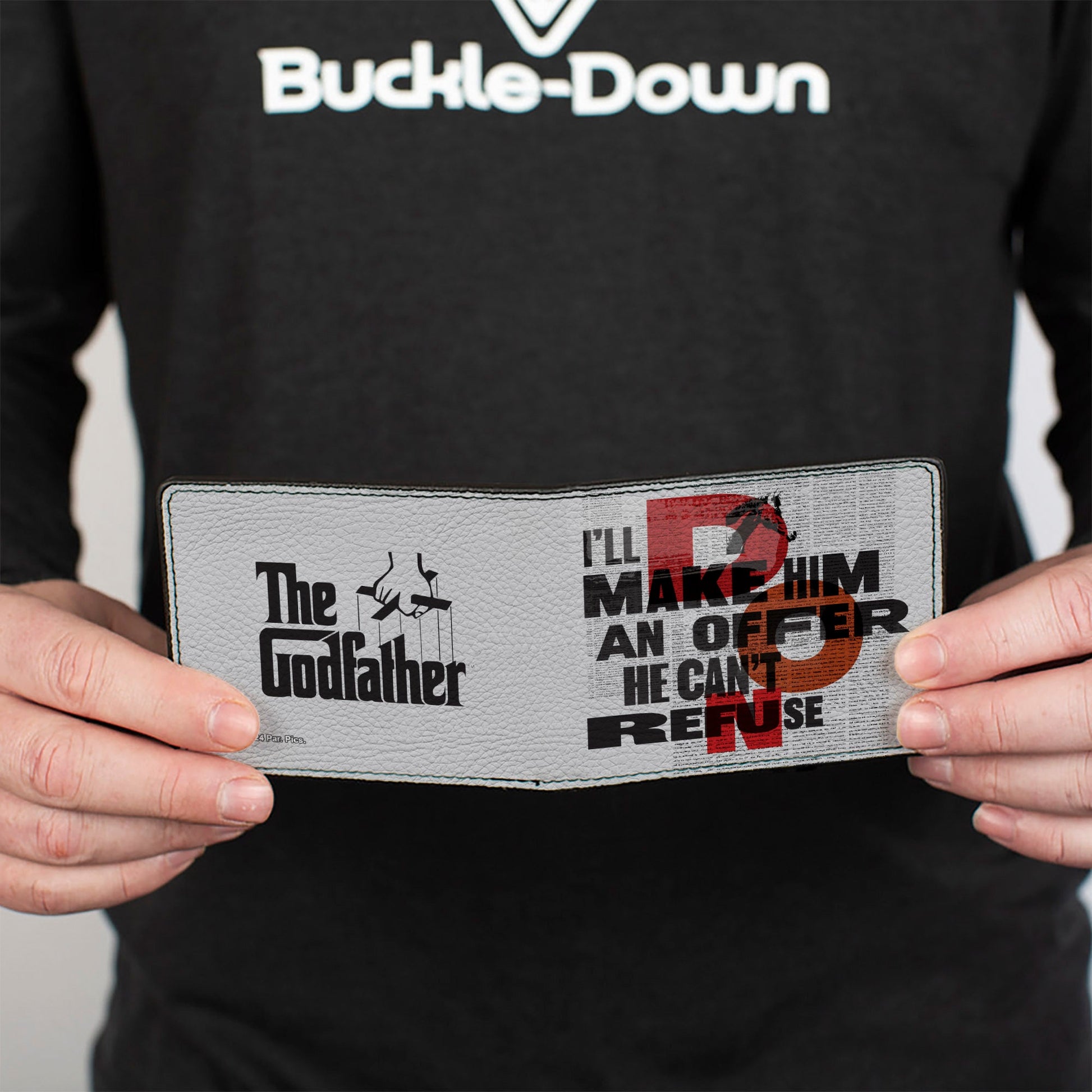 Bi-Fold Wallet - The Godfather I'LL MAKE HIM AN OFFER and Title Logo News Print White/Black/Red - MEGA POP COMICS 