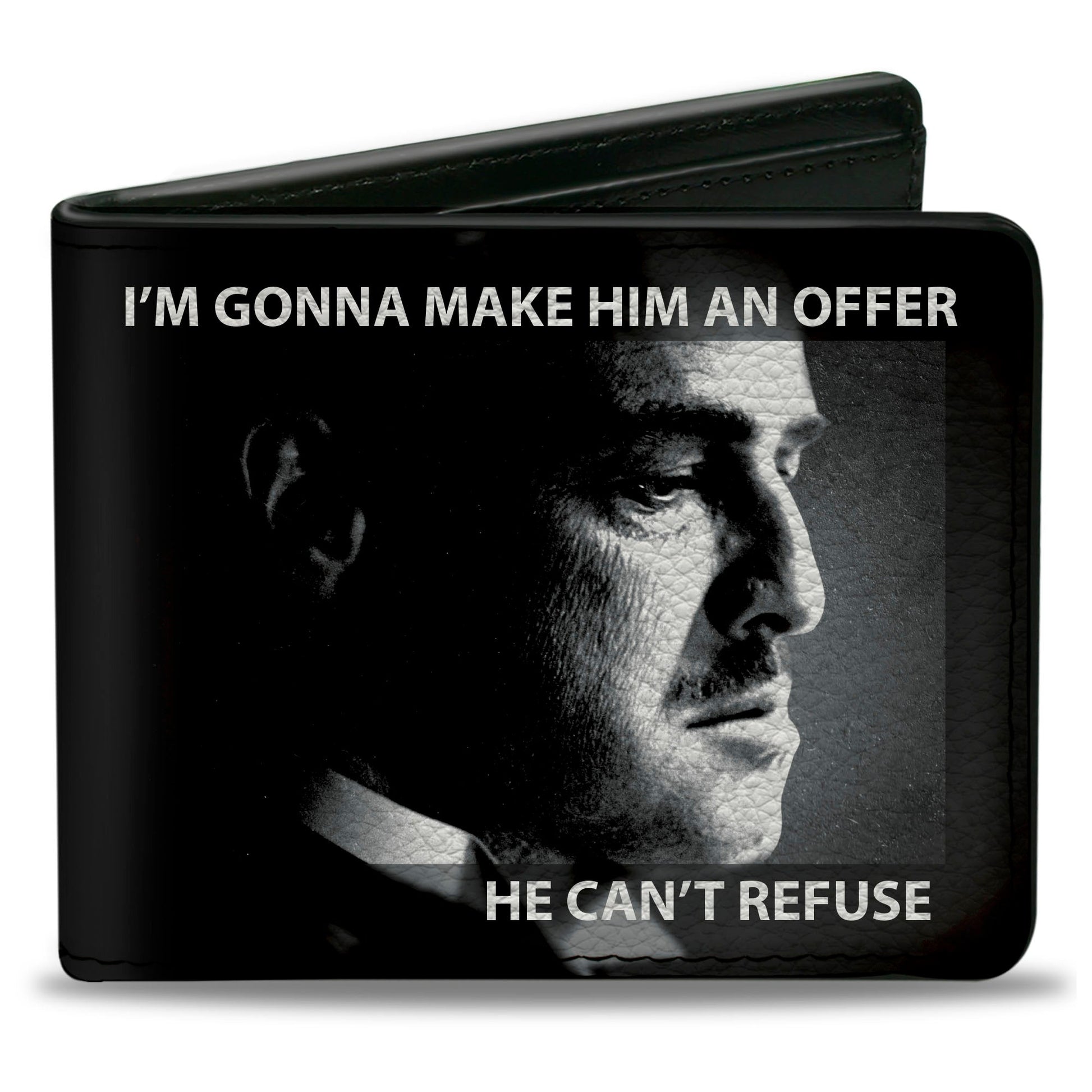 Bi-Fold Wallet - The Godfather Vito Corleone I'M GONNA MAKE HIM AN OFFER Pose Black/White - MEGA POP COMICS 