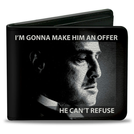 Bi-Fold Wallet - The Godfather Vito Corleone I'M GONNA MAKE HIM AN OFFER Pose Black/White - MEGA POP COMICS 