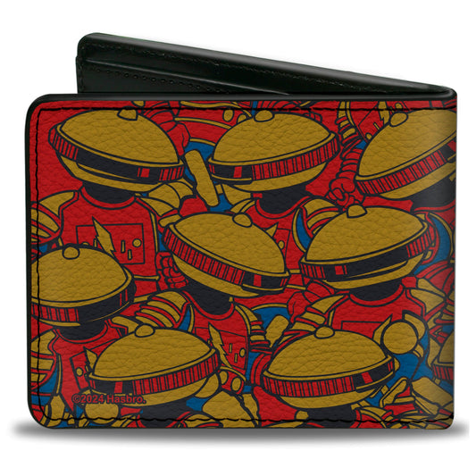 Bi-Fold Wallet - MMPR Power Rangers Retro Alpha 5 Pose Stacked - MEGA POP COMICS 