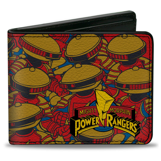 Bi-Fold Wallet - MMPR Power Rangers Retro Alpha 5 Pose Stacked - MEGA POP COMICS 