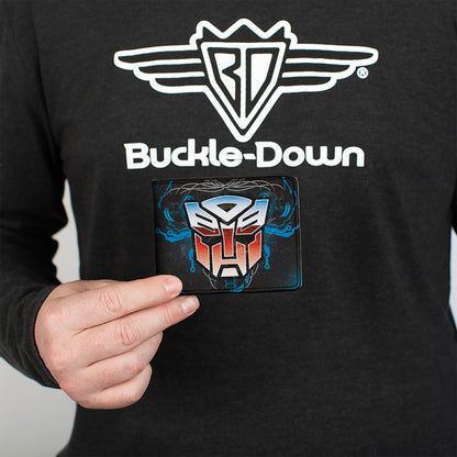 Bi-Fold Wallet - Transformers Autobot Gradient Shield and Circuitry Black/Blues - MEGA POP COMICS 