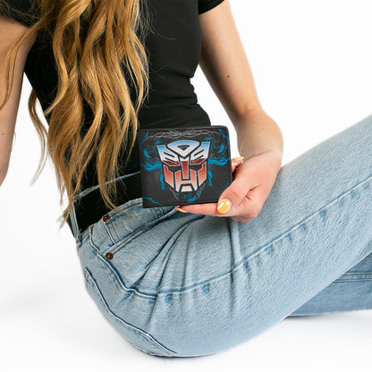 Bi-Fold Wallet - Transformers Autobot Gradient Shield and Circuitry Black/Blues - MEGA POP COMICS 