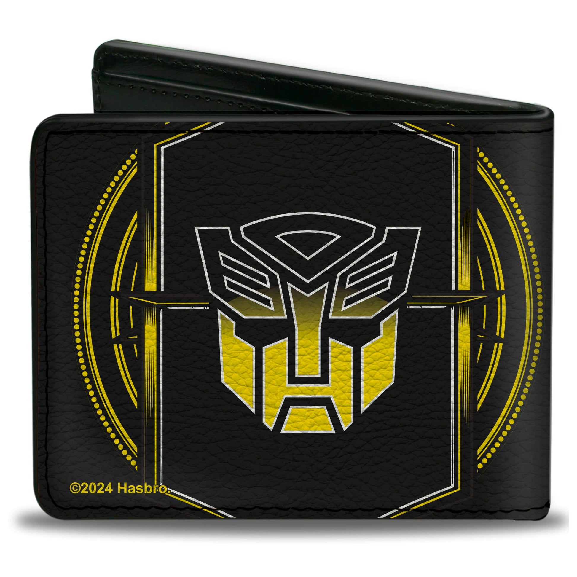 Bi-Fold Wallet - Transformers Bumblebee Pose and Autobot Logo Shield Black/Yellows - MEGA POP COMICS 