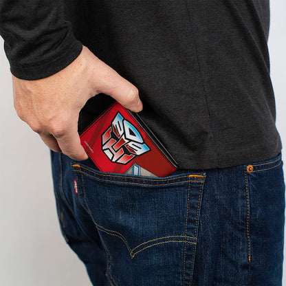 Bi-Fold Wallet - Transformers Optimus Prime Semi Truck and Autobot Shield Reds - MEGA POP COMICS 