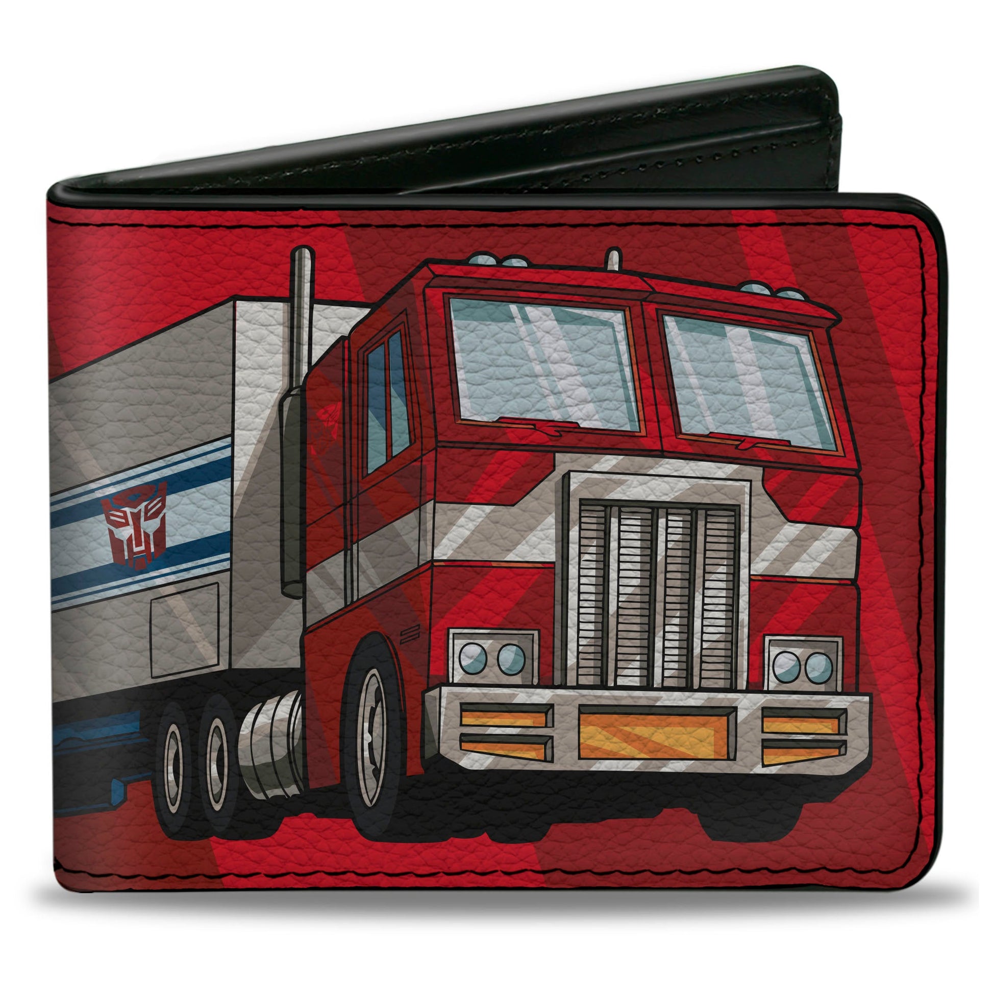 Bi-Fold Wallet - Transformers Optimus Prime Semi Truck and Autobot Shield Reds - MEGA POP COMICS 