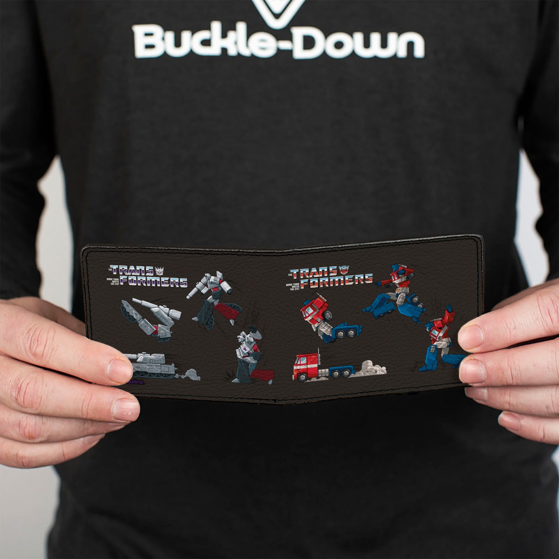 Bi-Fold Wallet - TRANSFORMERS Optimus Prime and Megatron Conversion Scenes Black - MEGA POP COMICS 