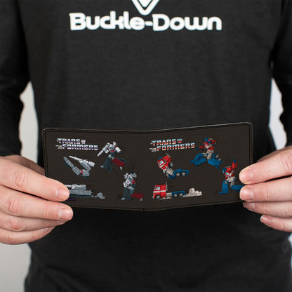 Bi-Fold Wallet - TRANSFORMERS Optimus Prime and Megatron Conversion Scenes Black - MEGA POP COMICS 