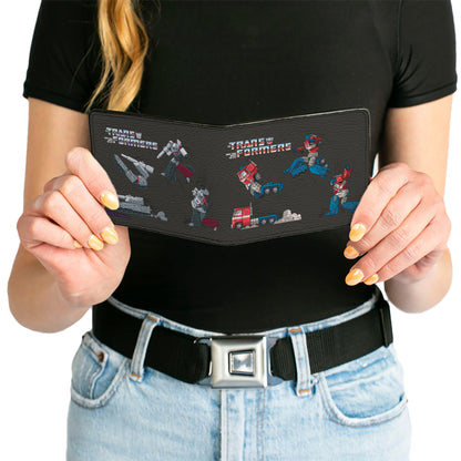 Bi-Fold Wallet - TRANSFORMERS Optimus Prime and Megatron Conversion Scenes Black - MEGA POP COMICS 