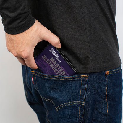 Bi-Fold Wallet - Transformers MEGATRON DECEPTICON MASTER OF DESTRUCTION and Tank Purples - MEGA POP COMICS 