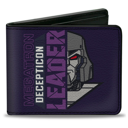 Bi-Fold Wallet - Transformers MEGATRON DECEPTICON MASTER OF DESTRUCTION and Tank Purples - MEGA POP COMICS 